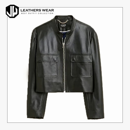 Ladies Black Leather Shirt