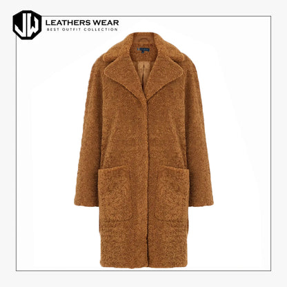 Ladies Camel Winter Trench Coat