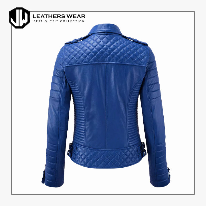 Lambskin Motorcycle Biker Royal Blue