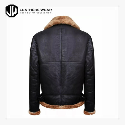 Leather Aviator Bomber Jacket Mens