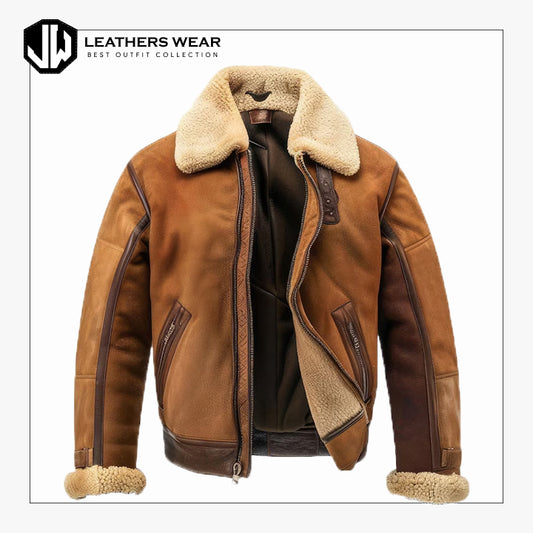 Leather Aviator Jacket Mens