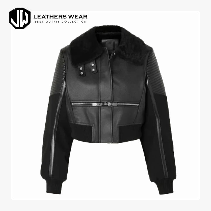 Leather Aviator Jacket Womens