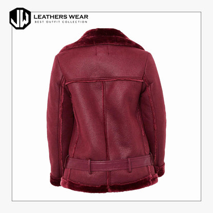 Leather Biker Aviator Jacket Coat