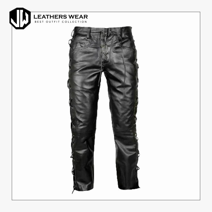 Leather Black Biker Pant