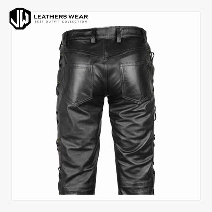 Leather Black Biker Pant