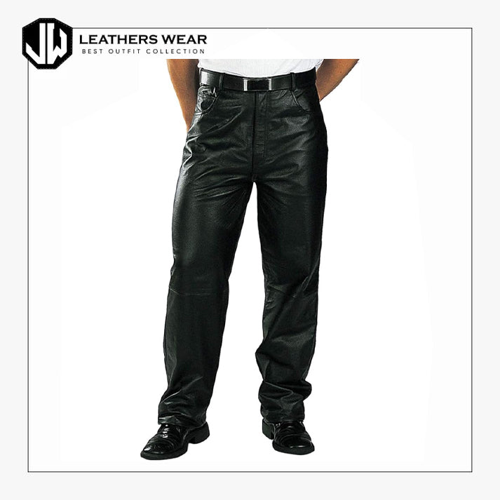 Leather Black Pants Mens