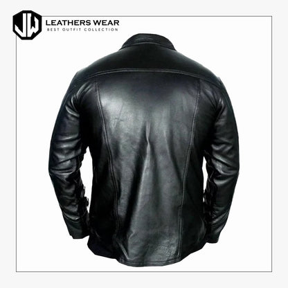 Leather Black Shirt for Mens