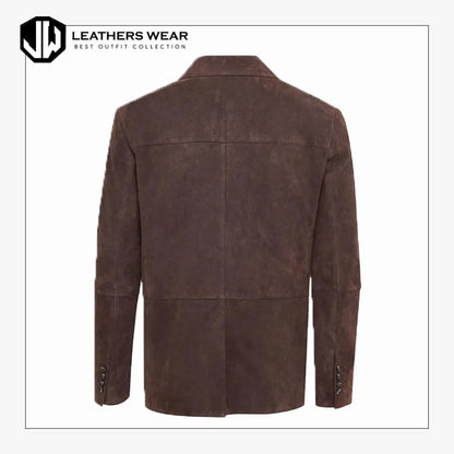 Leather Blazer Mens Slim Fit