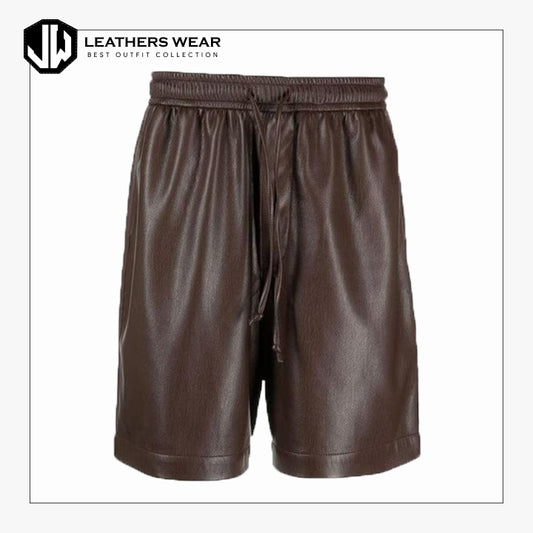 Leather Brown Shorts