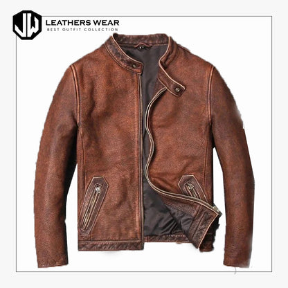 Leather Distressed Jacket