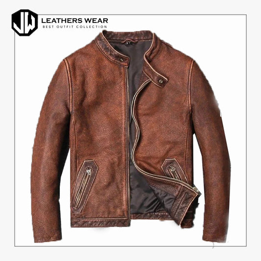 Leather Distressed Jacket