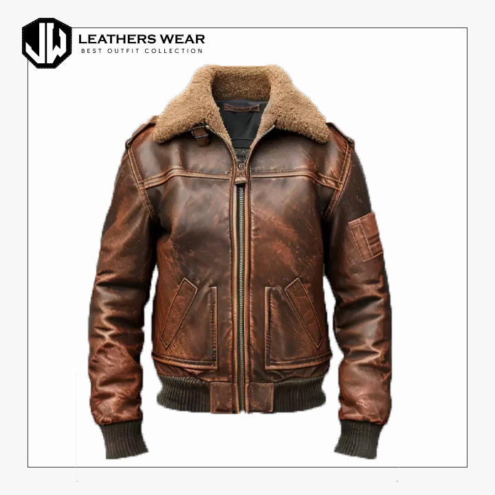 Leather Flight Bomber Jacket