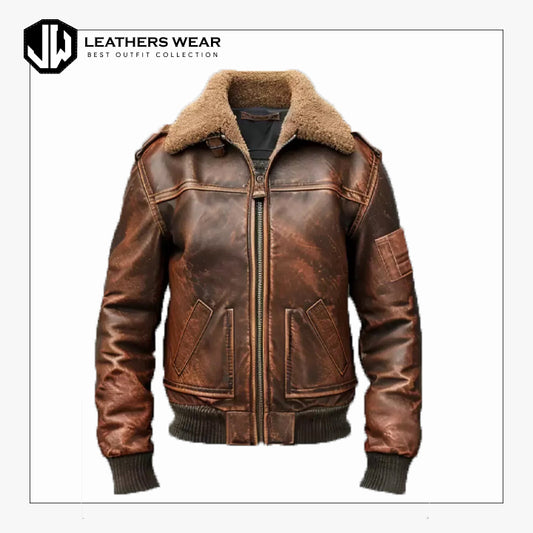 Leather Flight Bomber Jacket