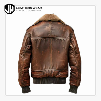 Leather Flight Bomber Jacket