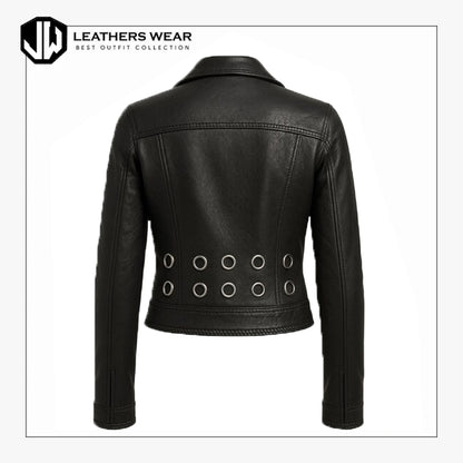 Leather Jacket Studded Womens