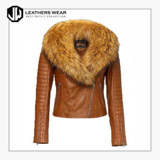 Leather Jacket with Fur