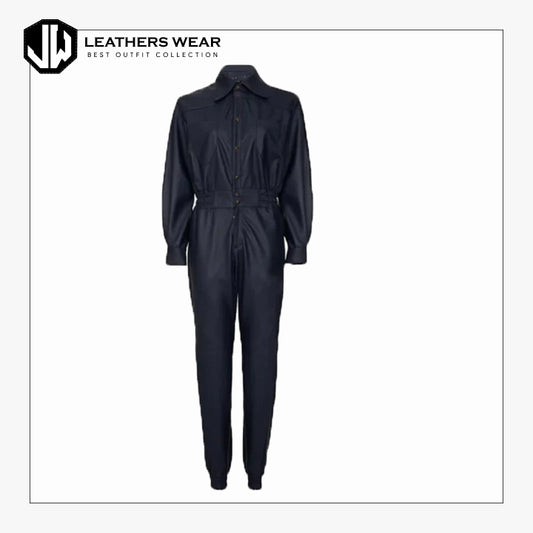 LeatherJumpsuitNavyBlue