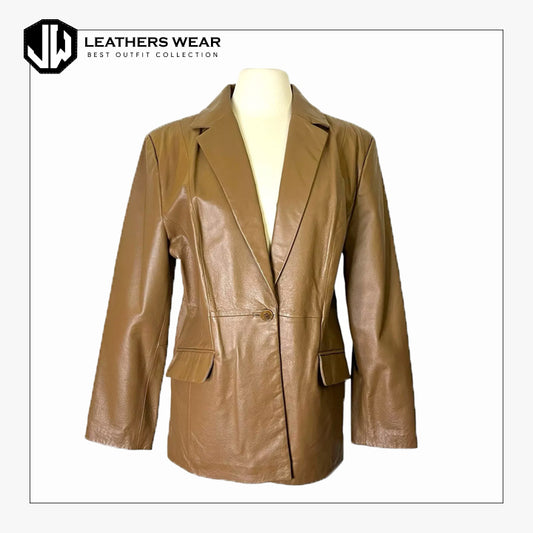 Leather Long Blazer