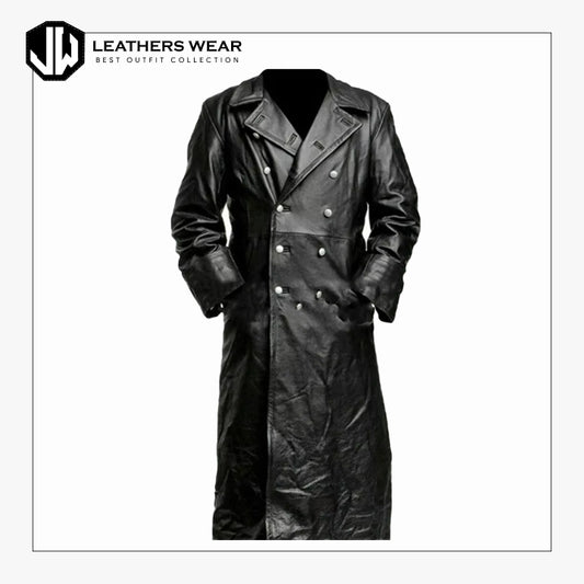 Leather Long Trench Coat