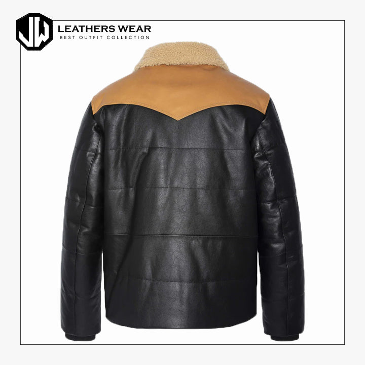 Leather Puffer Jacket