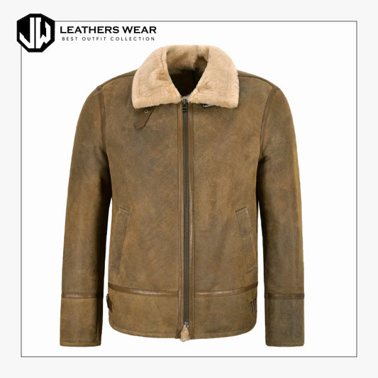 Leather Shearling Bomber Jacket