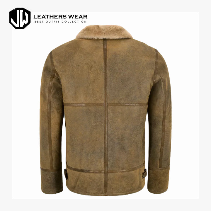 Leather Shearling Bomber Jacket