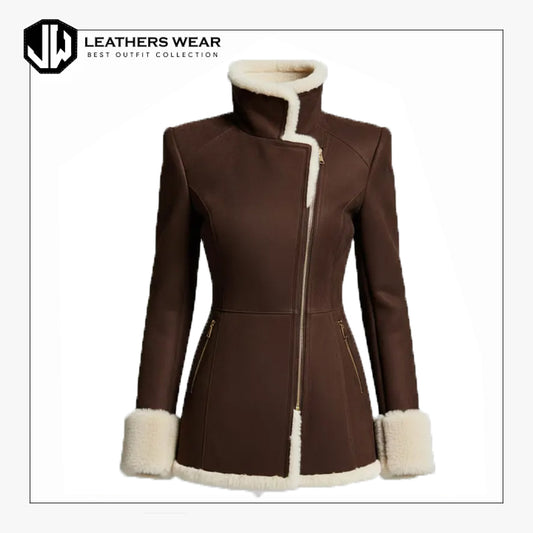 Leather Shearling Coats for Women