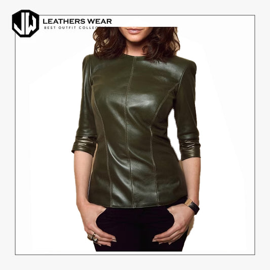 Leather Shirt Jacket Womens