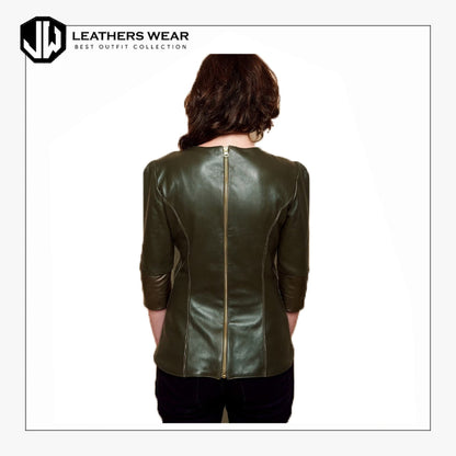 Leather Shirt Jacket Womens
