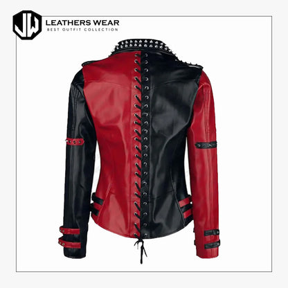 Leather Studded Jacket for Womens