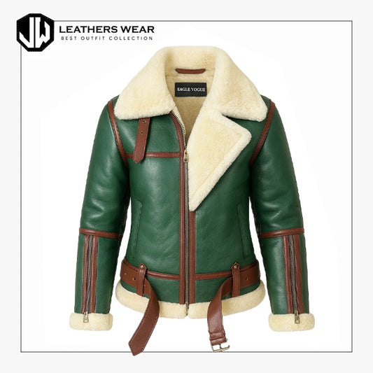 Leather Sherpa Jacket Womens