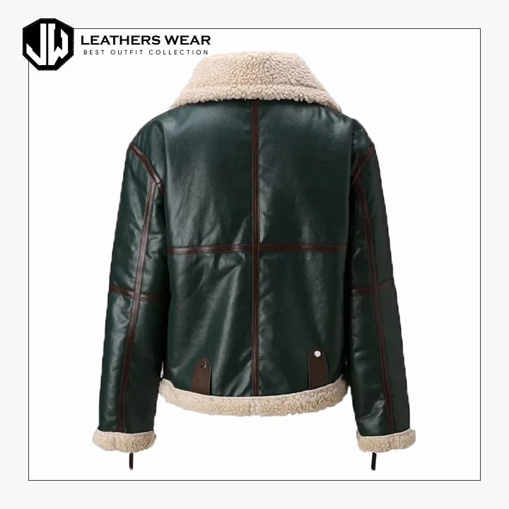 Leather and Shearling Jacket Womens