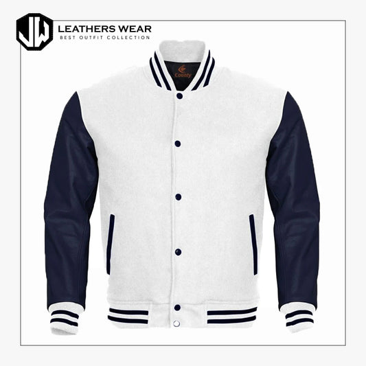 LettermanBaseballWhiteLeatherJacket