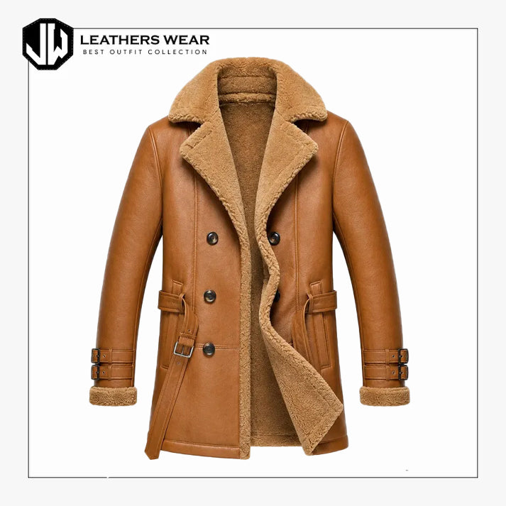 Long Brown Shearling Coat