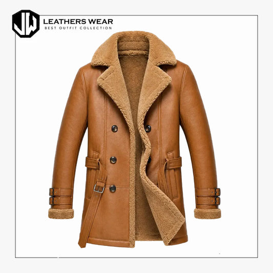Long Brown Shearling Coat