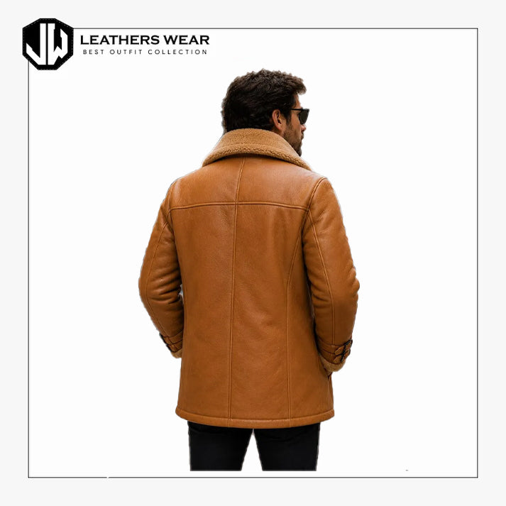 Long Brown Shearling Coat
