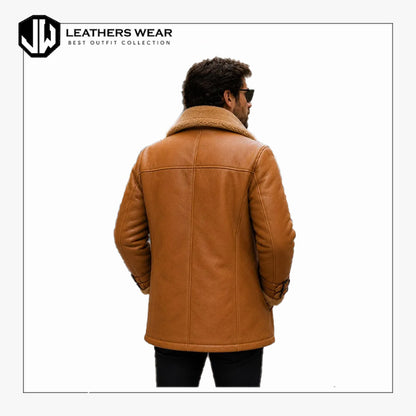 Long Brown Shearling Coat