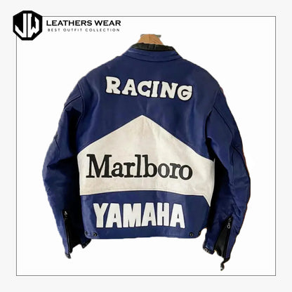 Marlboro Racing Blue & White Leather Jacket