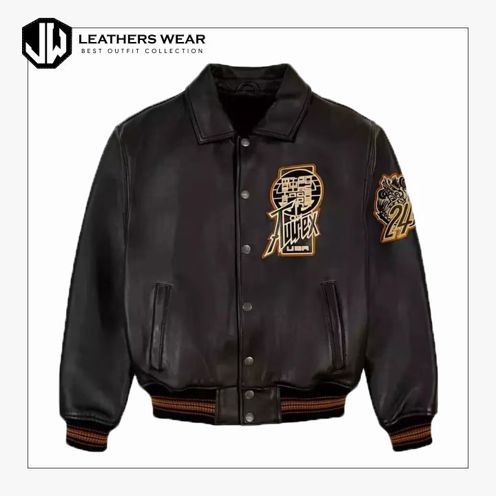 Men Avirex Bomber Leather Jacket