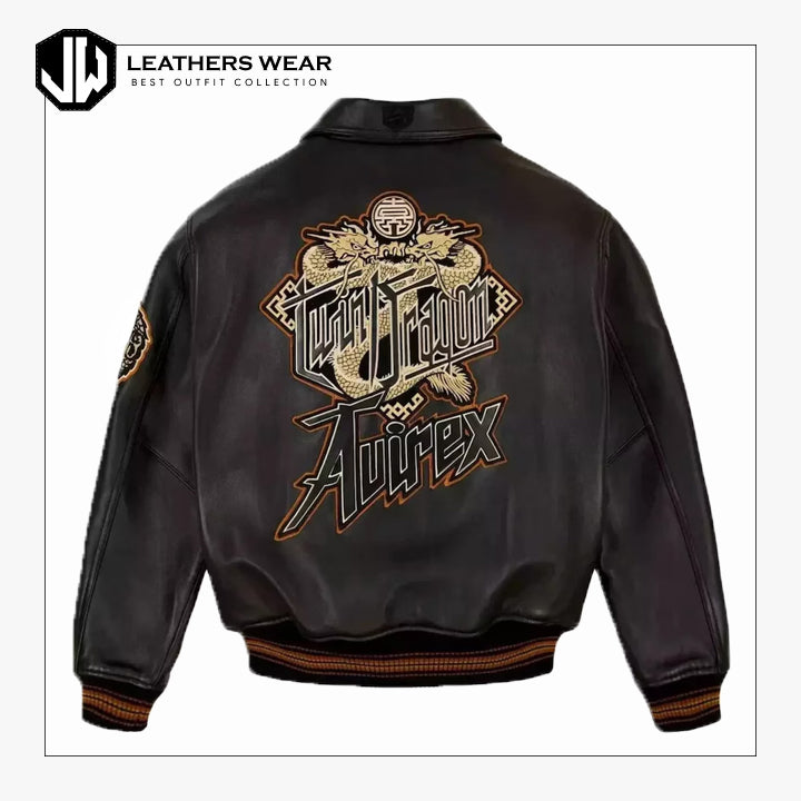 Men Avirex Bomber Leather Jacket