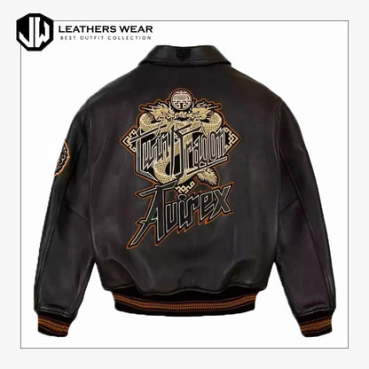 Men Avirex Bomber Leather Jacket