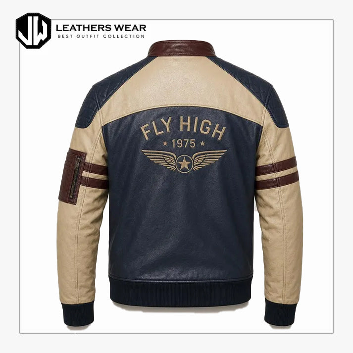 Men Flight Crew Airborne Biker Jacket