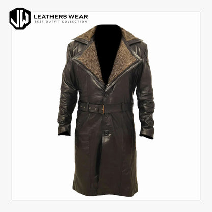 Men Genuine Leather Trench coat