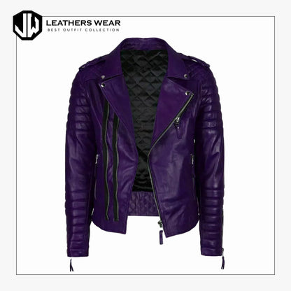 Men's Purple Leather Jacket