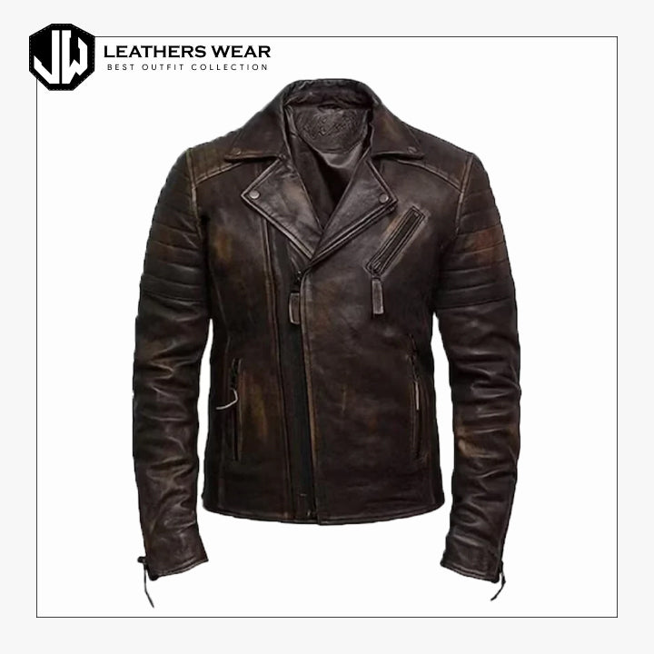 MensBikerCafeRacerLeatherJacket