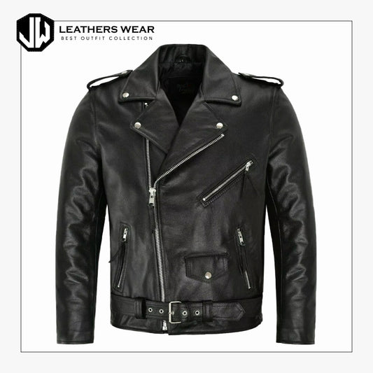 Mens Biker Jacket Black