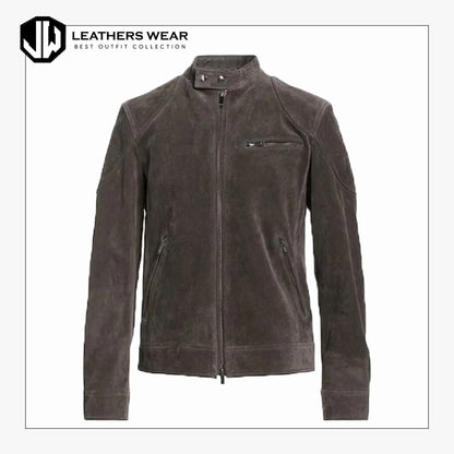 Mens Biker Jacket Suede