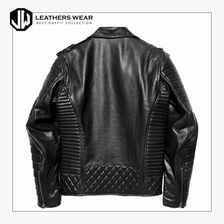 MensBikerLeatherFauxJacketBlack1