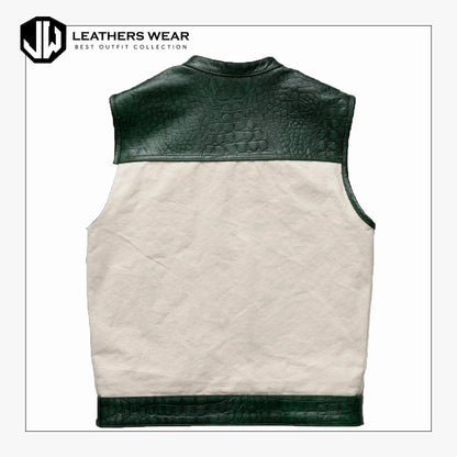 Mens Biker Leather Vest