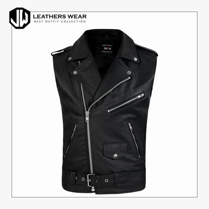 Mens Biker Style Classic Vest